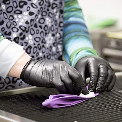 AMMEX Black 3 mil Nitrile Disposable Gloves Medium | Latex Free, Textured Fit, Powder Free (100 pcs) thumbnail 6