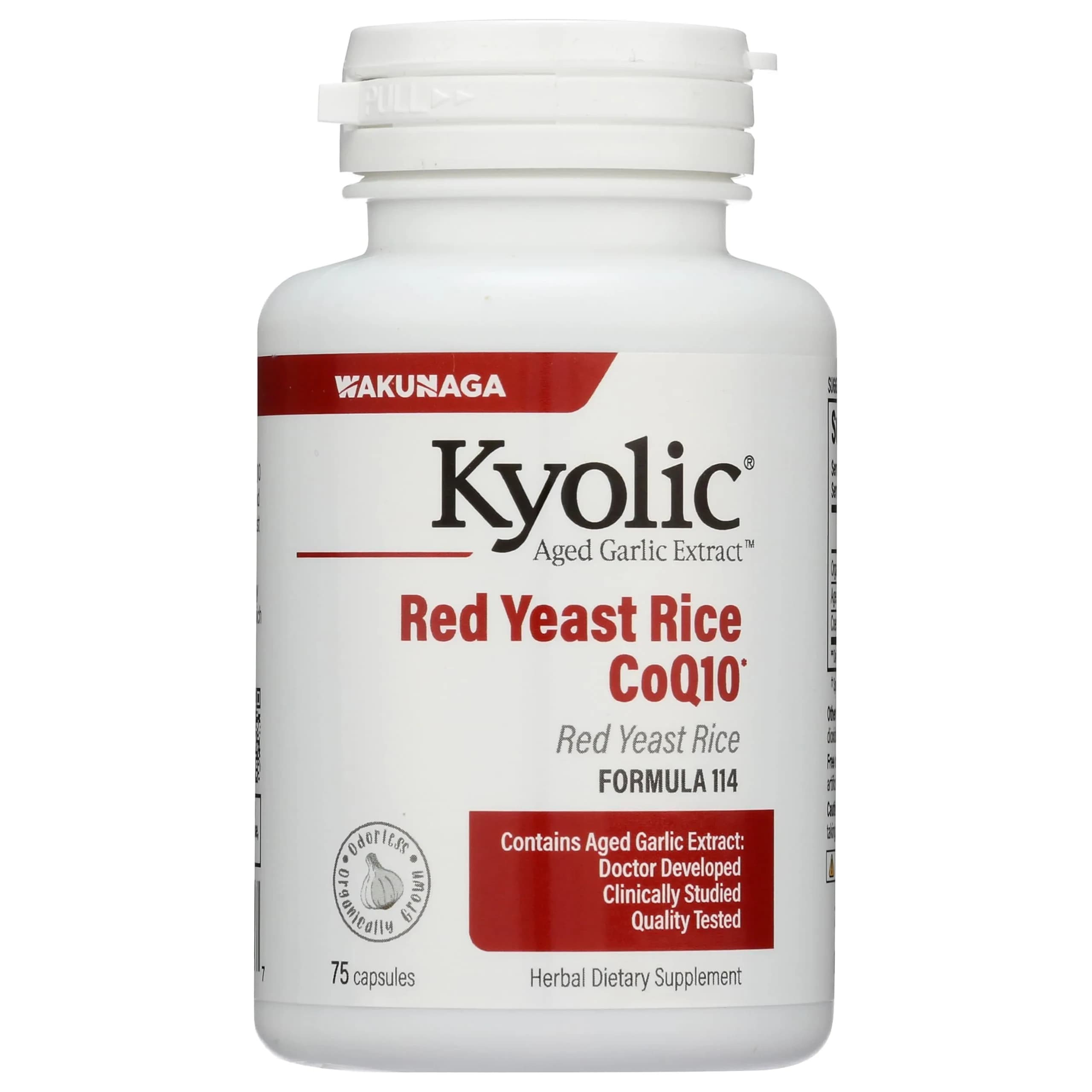 Kyolic Aged Garlic Extract Formula 114 Red Yeast Rice CoQ10 75 Capsules (25 Servings)