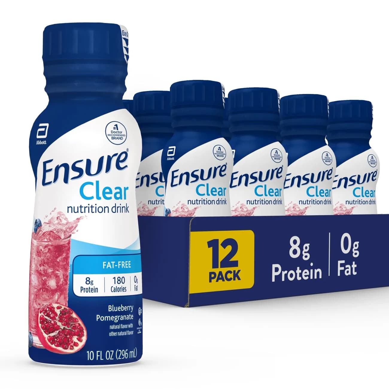 Ensure Clear Mixed Fruit Nutritional Drink 296ml (10 fl oz) | 8g Protein, 15 Vitamins & Minerals | Fat-Free — 10 Fl Oz
