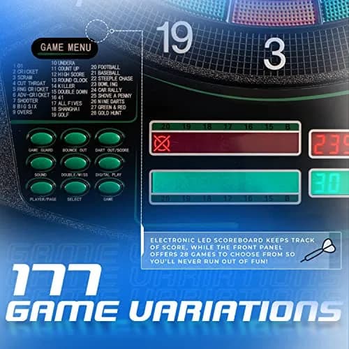 Franklin Sports FS6000 Electronic Dartboard 15" | 28 Games, Soft Tip for Kids & Adults thumbnail 5