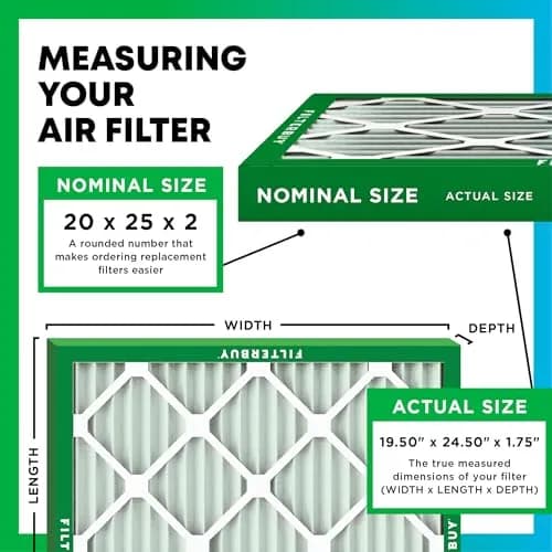 Filterbuy 20x25x2 MERV 13 Air Filter 4-Pack | Smoke & Allergy Defense (Actual Size: 19.50" x 24.50" x 1.75") thumbnail 2