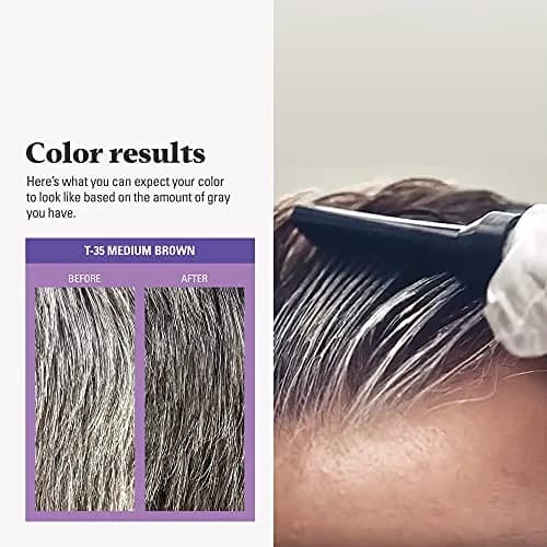 Just for Men Touch of Gray Hair Color, Medium Brown T-35 (1 Pack) | Subtle Gray Blending for Salt & Pepper Look thumbnail 6