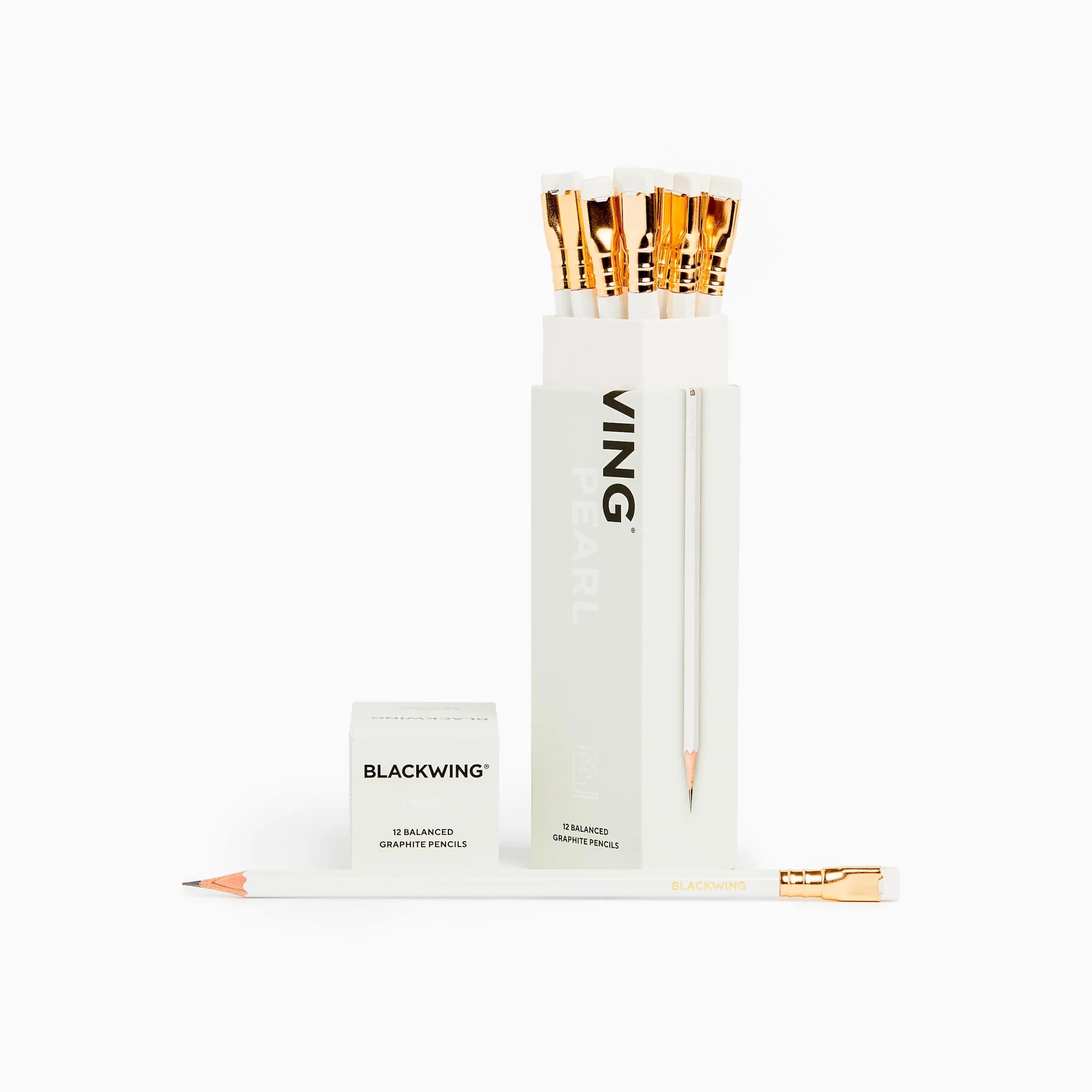 Blackwing 602 Pencils Firm Japanese Graphite Gunmetal Gray 0.8cm (0.3in) | Iconic Heritage Writing Instrument — White