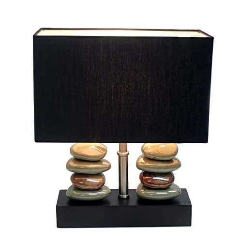 Elegant Designs LT1036-BLK Rectangular Dual Stacked Stone Ceramic Table Lamp, Black | Modern Bedroom & Office Decor thumbnail 9