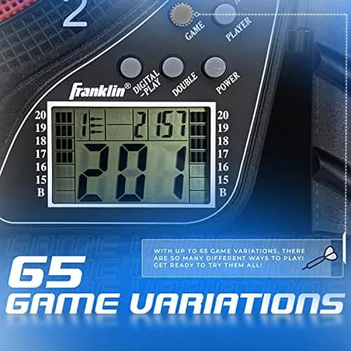 Franklin Sports Electronic Dart Board Set + Cabinet - FS3000 | 15.5" Soft Tip Darts for Family & Game Room thumbnail 5