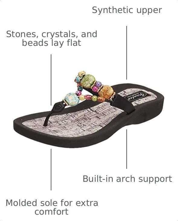 Grandco Women's 24770G Marble Cork Beaded Waterproof Molded Sole Beach Thong Sandals, Black, 6 | Trendy, Comfortable & Waterproof thumbnail 3