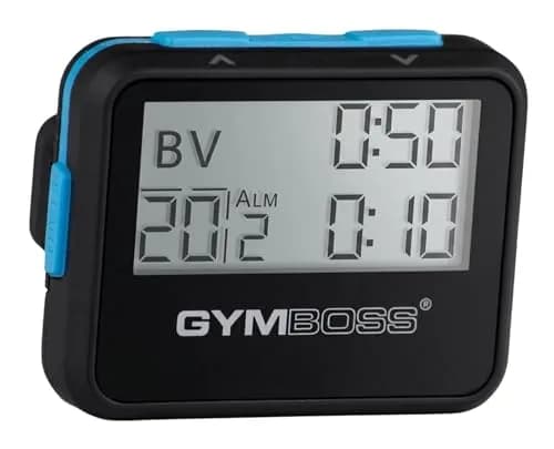 Gymboss Interval Timer and Stopwatch - Black/Blue SOFTCOAT 5.5cm x 4.4cm x 1.4cm | Dual Interval Timer for HIIT & Strength Training thumbnail 1