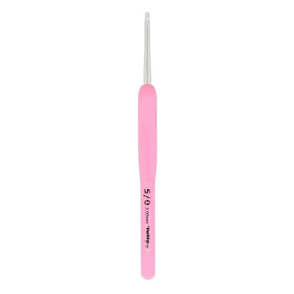 Tulip Company TER-004E Tulip Etimo Rose crochet hook 3/2.2mm | Silicone ergonomic handle for crochet in India — Multicolor