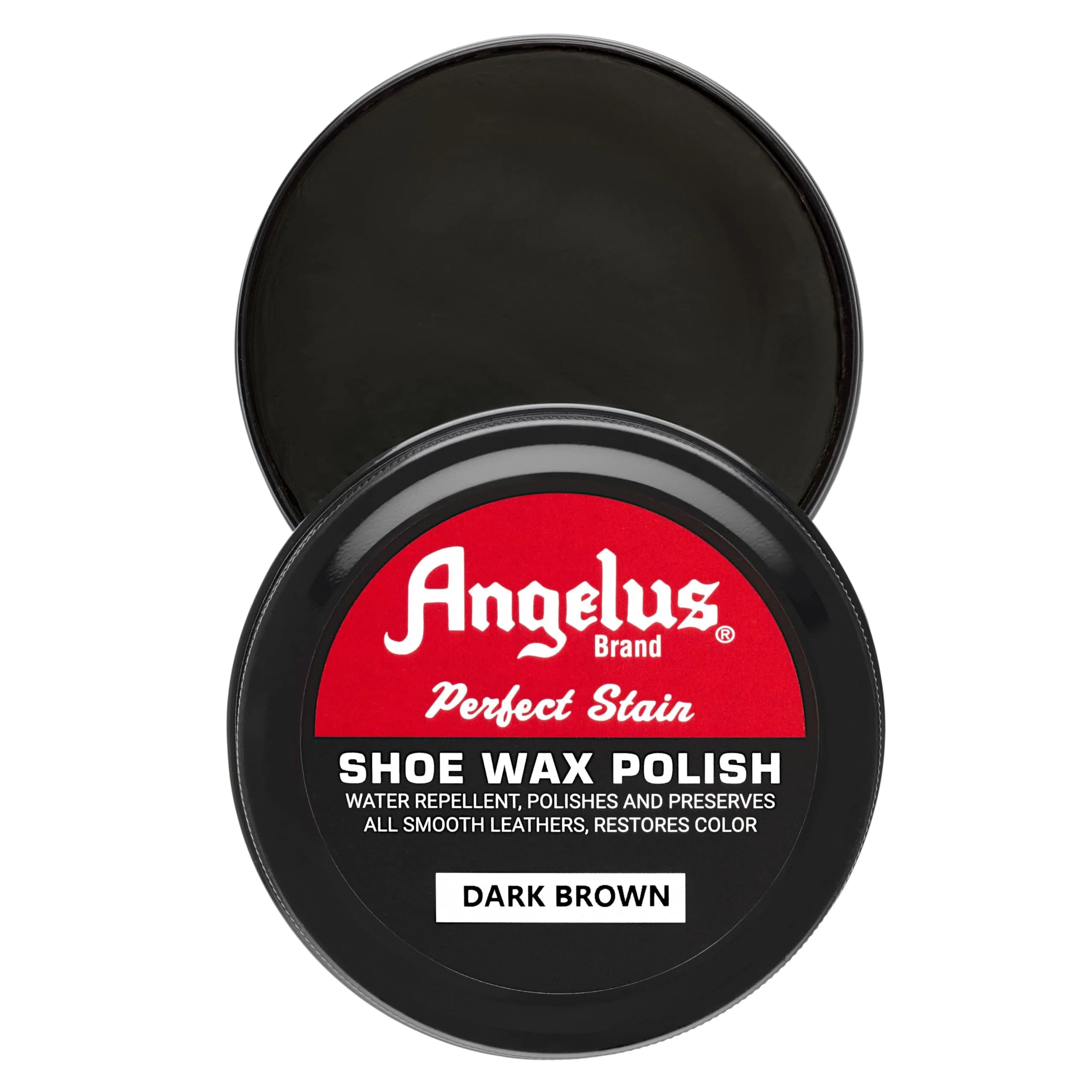 Angelus Shoe Wax Polish 3oz (Dark Brown) | Water-Repellent Leather Care for Boots & Saddles