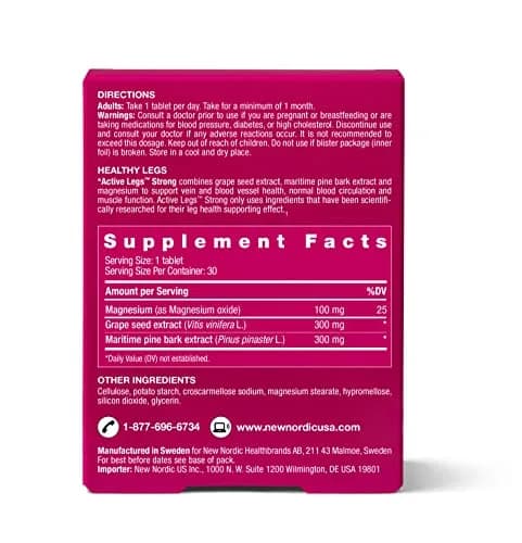 NEW NORDIC Active Legs Strong 30 Count | Leg Circulatory Support & Natural Extracts thumbnail 5