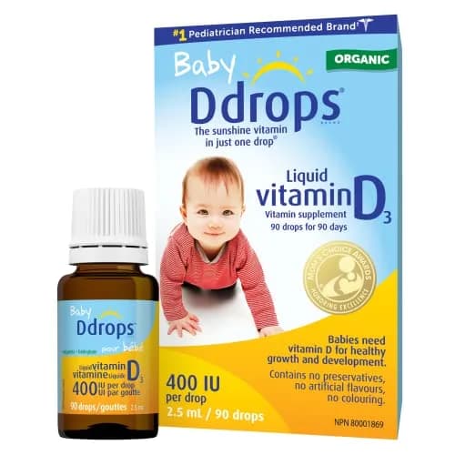Baby Ddrops Liquid Vitamin D 400IU (2.5ml / 90 Drops) | Supports Healthy Growth & Development thumbnail 1