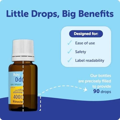 Baby Ddrops Liquid Vitamin D 400IU (2.5ml / 90 Drops) | Supports Healthy Growth & Development thumbnail 2