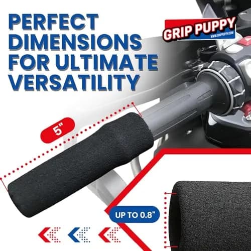 Grip Puppy Comfort Grips - Original Black 2-Pack | Motorcycle, Bike & Scooter Handlebar Grips thumbnail 7