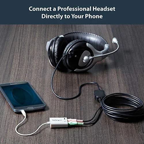 StarTech.com 4-Position 3.5mm Headphone and Microphone Splitter Cable (MUYHSMFFADW), White | Converts Single Audio Port to Dual Mic/Headphone Jacks thumbnail 3