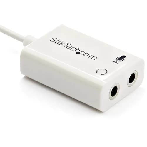 StarTech.com 4-Position 3.5mm Headphone and Microphone Splitter Cable (MUYHSMFFADW), White | Converts Single Audio Port to Dual Mic/Headphone Jacks thumbnail 4