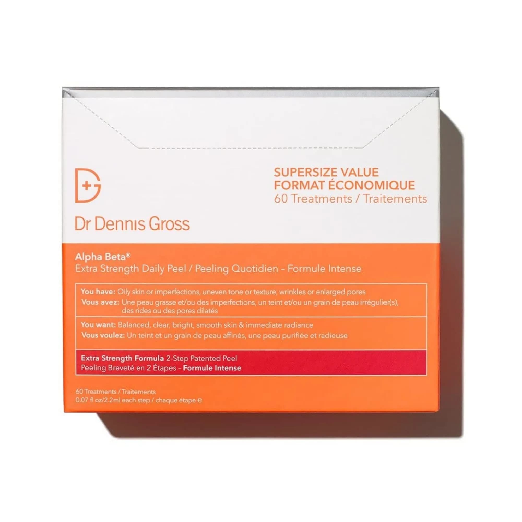Dr Dennis Gross Alpha Beta Extra Strength Exfoliating Daily Peel - 60 Pack | Professional Results at Home