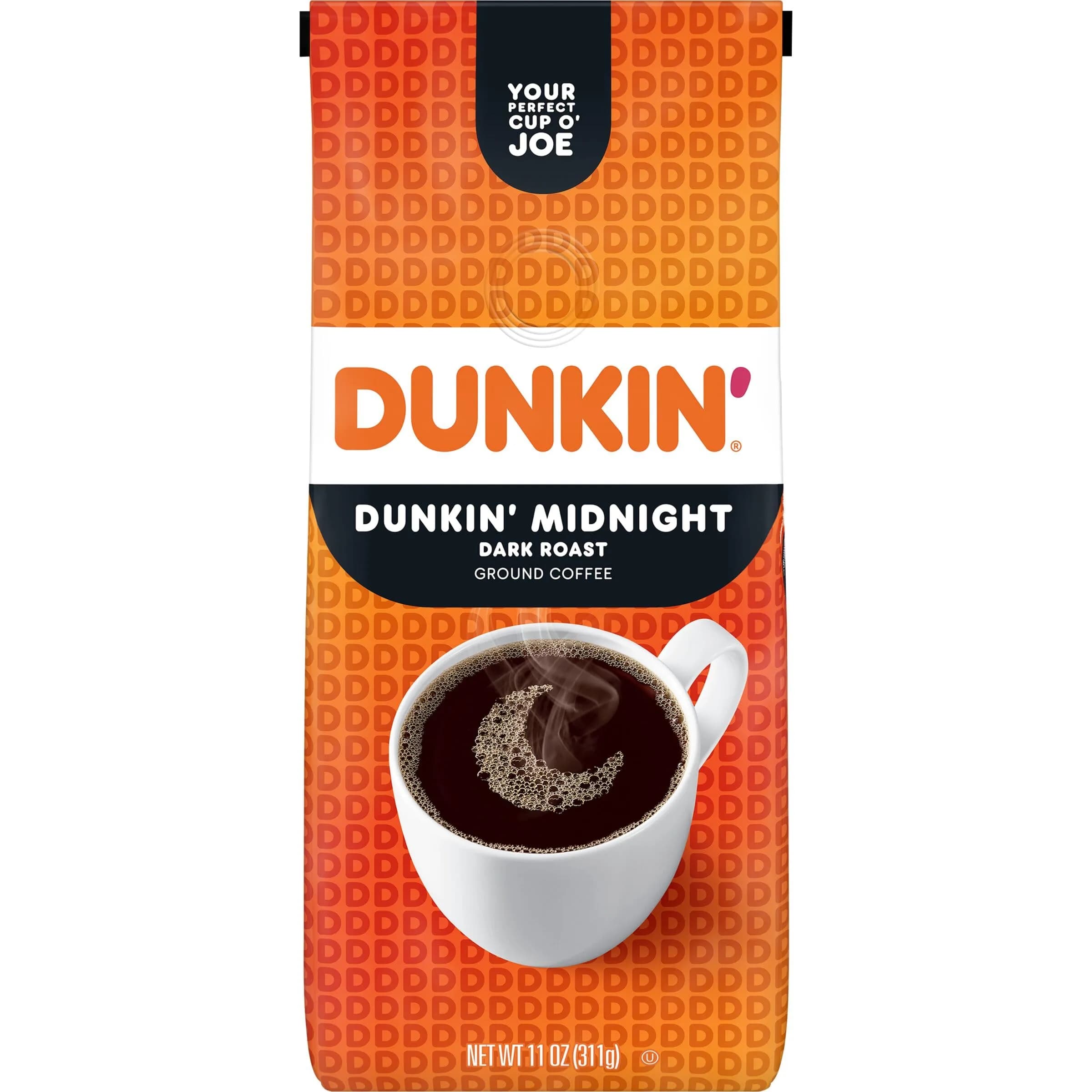 Dunkin' Donuts Midnight Dark Roast Ground Coffee 295ml (11 Oz) | Bold, Rich Flavor — Midnight