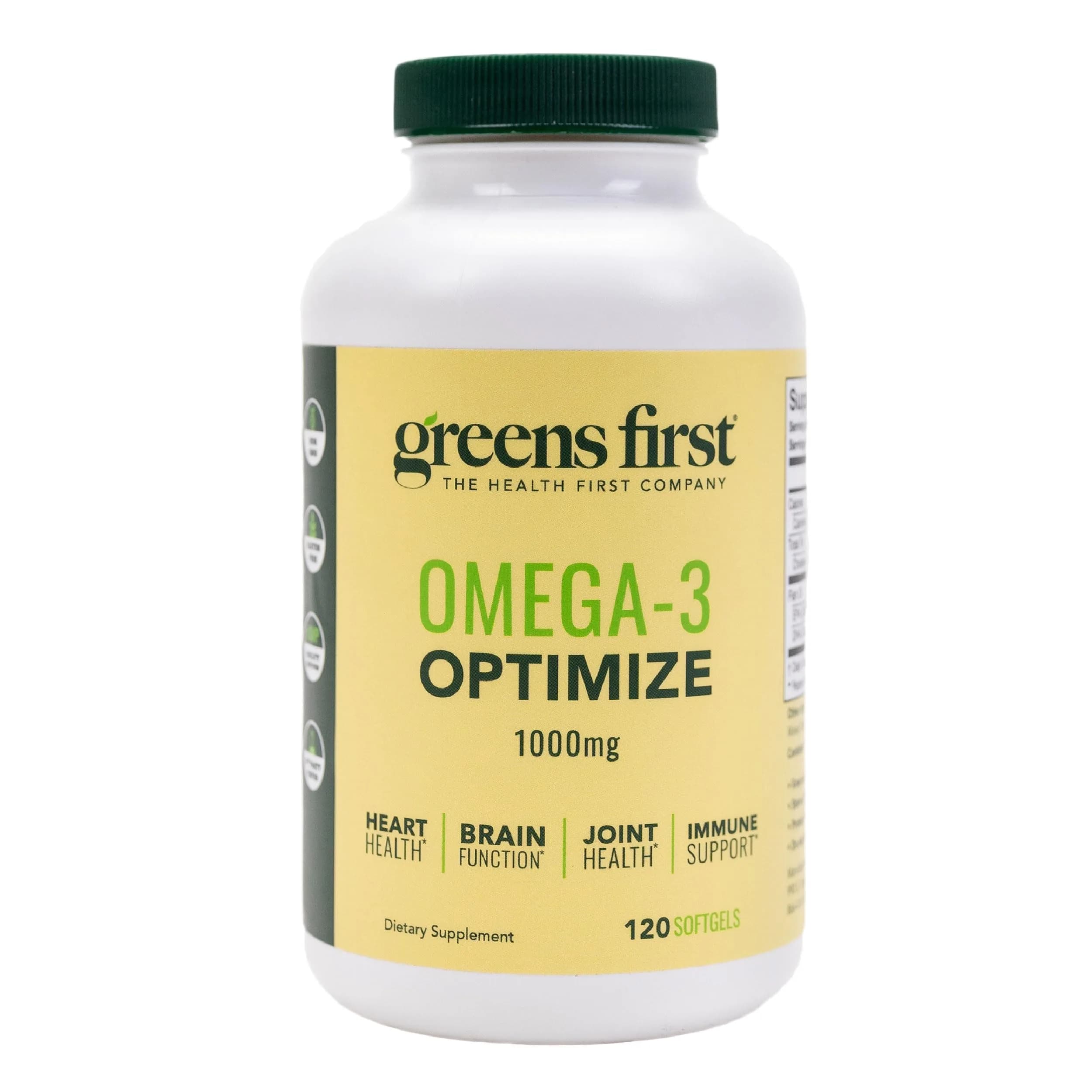 Greens First Omega-3 Optimize Daily Supplement 850mg | Ultra-Pure Marine Oil for Heart, Brain & Joints (120 Softgels) - main product image