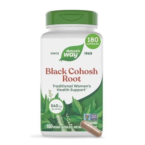 Nature's Way Black Cohosh Root Capsules, Vegan, 180 Count | Traditional Women's Herbal Supplement thumbnail 1