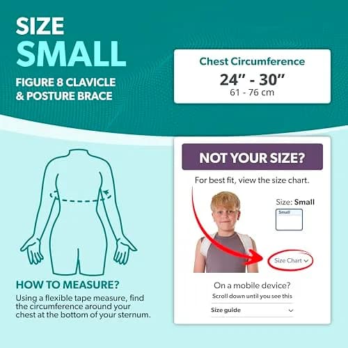 BraceAbility Clavicle Support Brace Small | Figure 8 Upper Back Brace Posture Corrector for Women and Men thumbnail 2