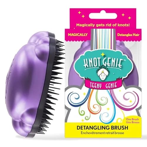 Knot Genie Teeny Detangling Hair Brush for Kids (Lilac Loveliness) | Pain-Free, Gentle, Compact thumbnail 1