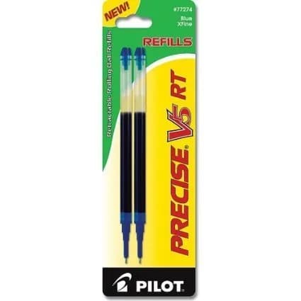 Pilot Precise V5 RT Rolling Ball Pens with Refills, Blue Ink, 0.5mm Extra Fine Point | Smooth Ink Flow thumbnail 3