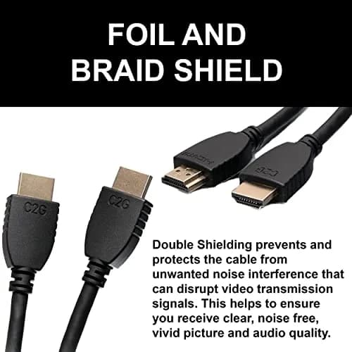 C2G HDMI Cable 4K 60Hz Ethernet 1.5M Black | High Speed HDMI with Ethernet thumbnail 4