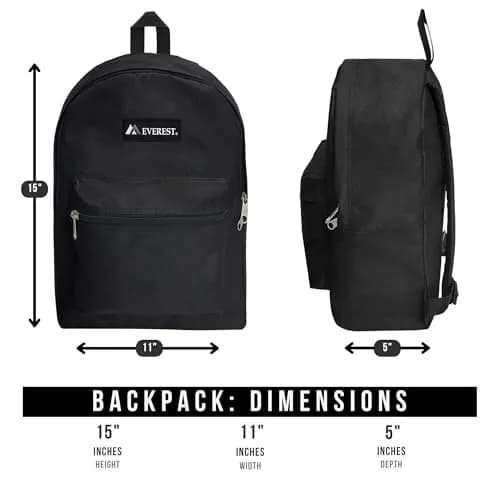 EVEREST Basic Backpack 13.9 L (15" Laptop Sleeve) | Everyday Travel Daypack thumbnail 3