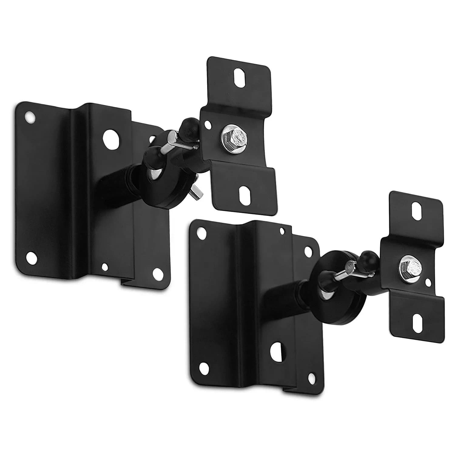 Mount-It! Heavy Duty Speaker Mounts for Wall and Ceiling, Black, 2 Pack | Universal Satellite & Bookshelf Speaker Brackets — Black