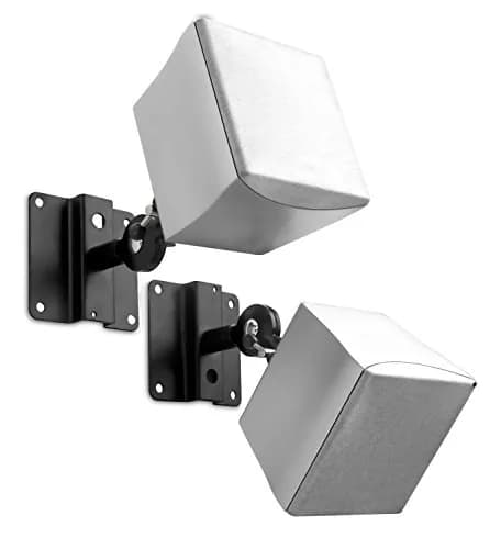 Mount-It! Heavy Duty Universal Satellite Speaker Mounts (4-Pack, Black) | Mounts for Home Theater, Bookshelf, Ceiling, Wall thumbnail 2