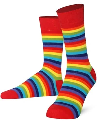 Mysocks Rainbow Socks Unisex Crew Length 8-12 | Colorful Pride Striped Socks for Women Men thumbnail 1