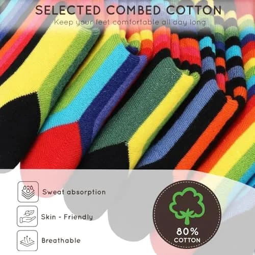 Mysocks Rainbow Socks Unisex Crew Length 8-12 | Colorful Pride Striped Socks for Women Men thumbnail 6