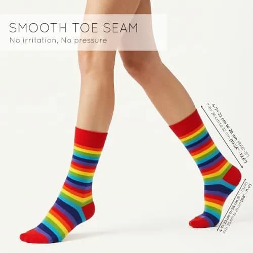 Mysocks Rainbow Socks Unisex Crew Length 8-12 | Colorful Pride Striped Socks for Women Men thumbnail 2