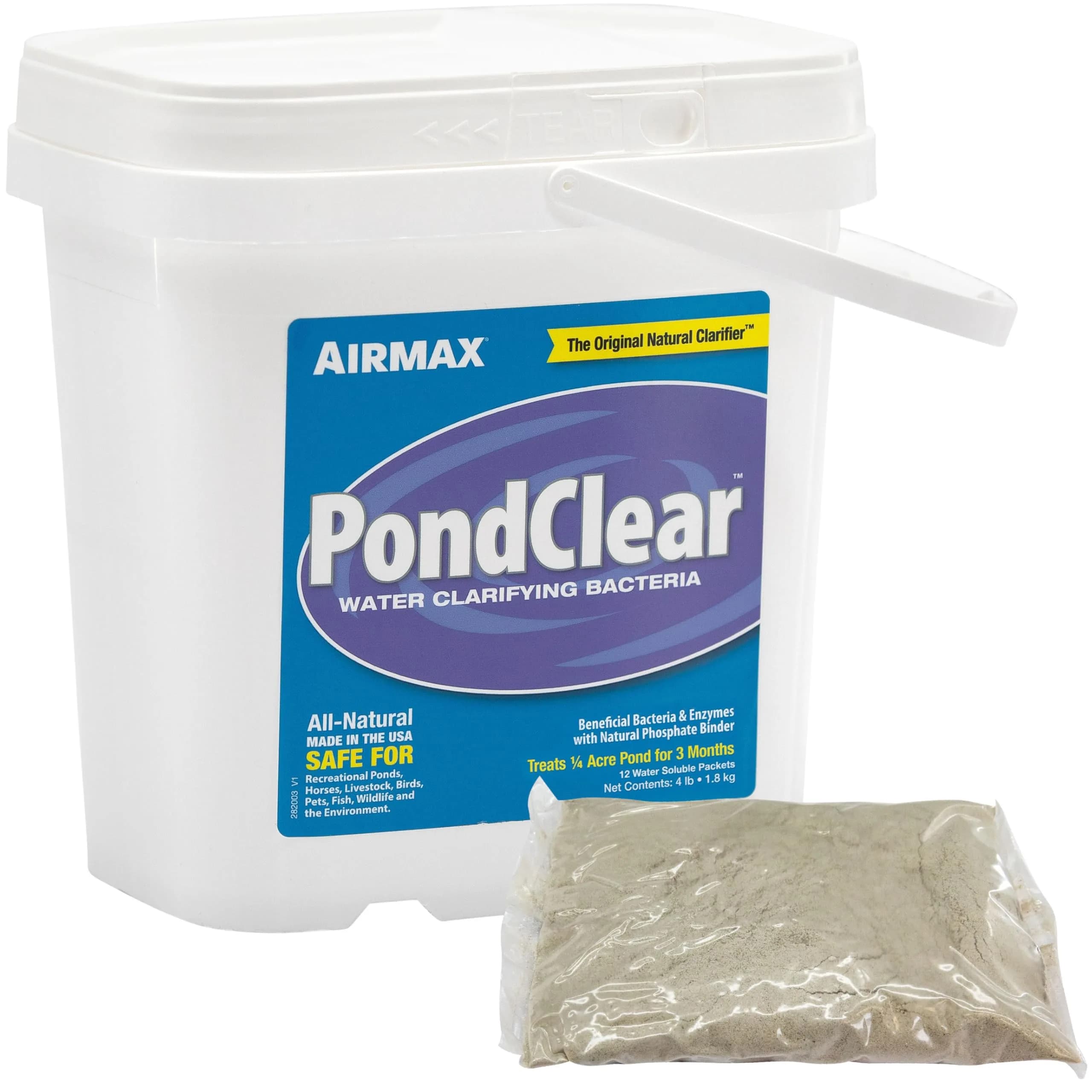 Airmax PondClear Packets Beneficial Bacteria Pond Clarifier 12 Packets | Clears Pond Water in 2-4 Weeks - main product image