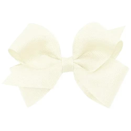 Wee Ones Small Antique White Grosgrain Hair Bow | Handmade Classic Hair Accessory thumbnail 1