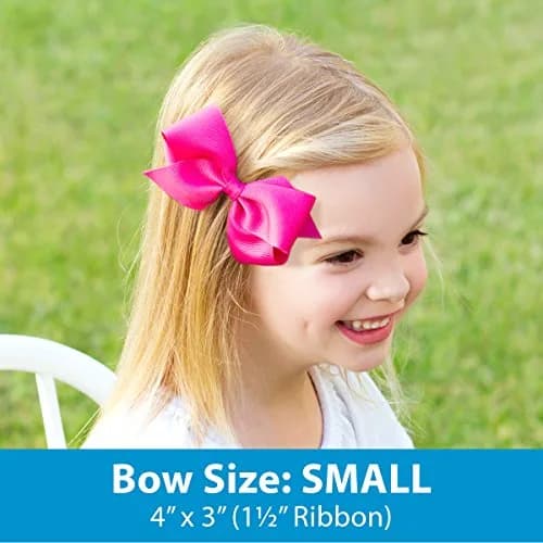 Wee Ones Small Antique White Grosgrain Hair Bow | Handmade Classic Hair Accessory thumbnail 3