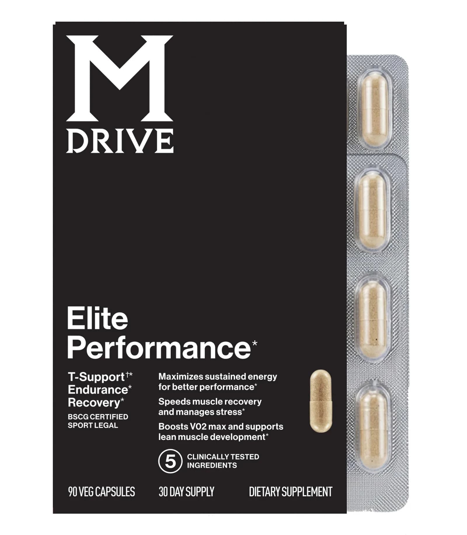 M Drive Elite Testosterone Booster & Performance Support for Men, 90ct | Supports Energy, Muscle & Immunity - main product image