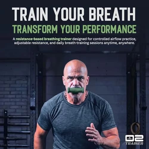 O2Trainer Breathing Muscle Training Device, Green | Improve Lung Endurance & Performance thumbnail 2