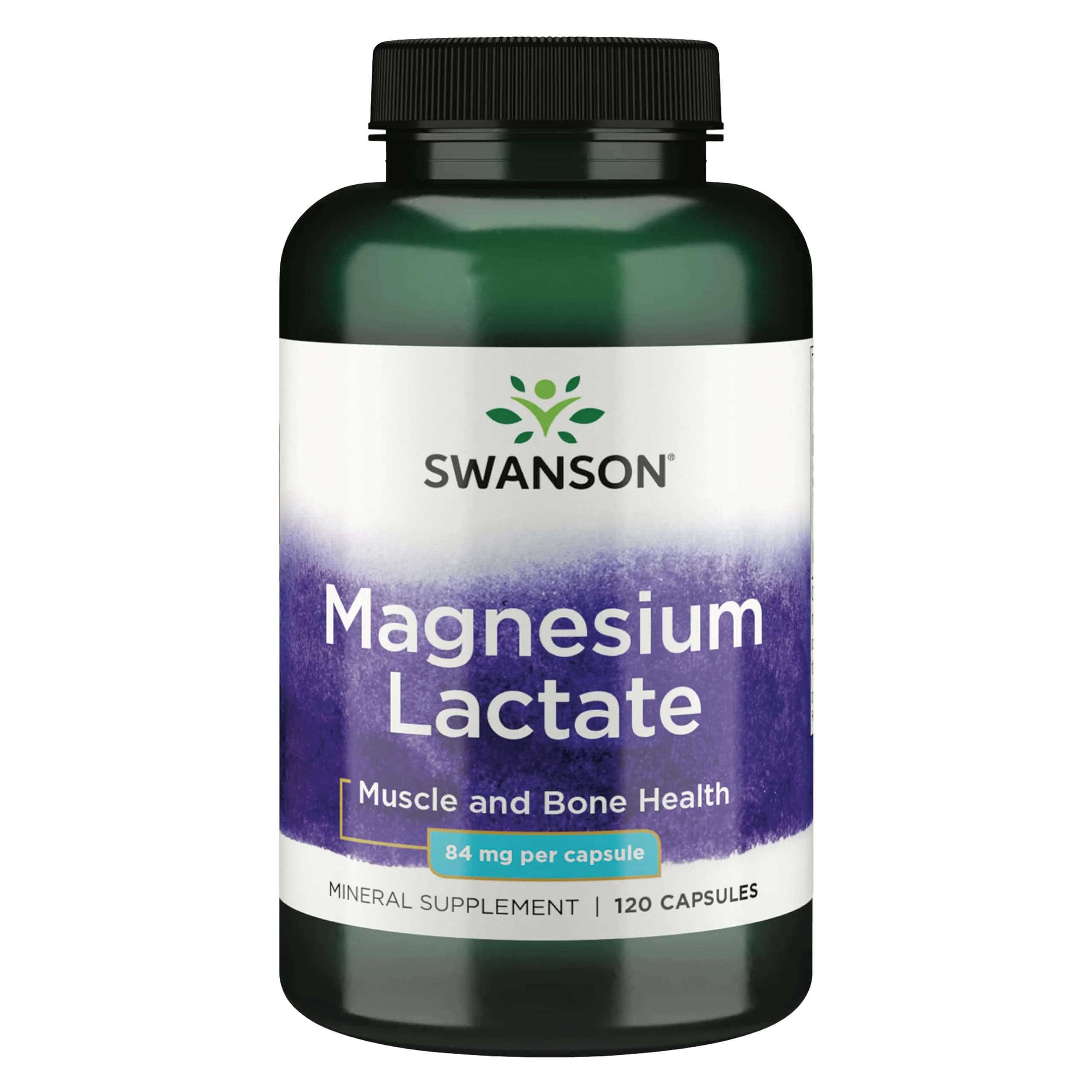 Swanson Magnesium Lactate Lactose-Free 84 mg | Supports Muscles & Bones, Gentle Absorption - main product image
