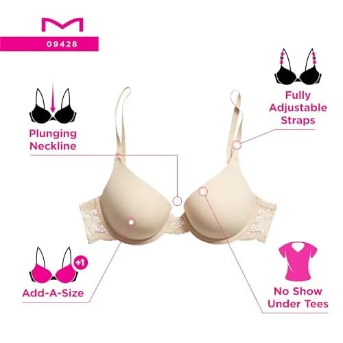 Maidenform Natural Boost Demi Bra 38C | Push-Up Support & Sexy Shape thumbnail 6