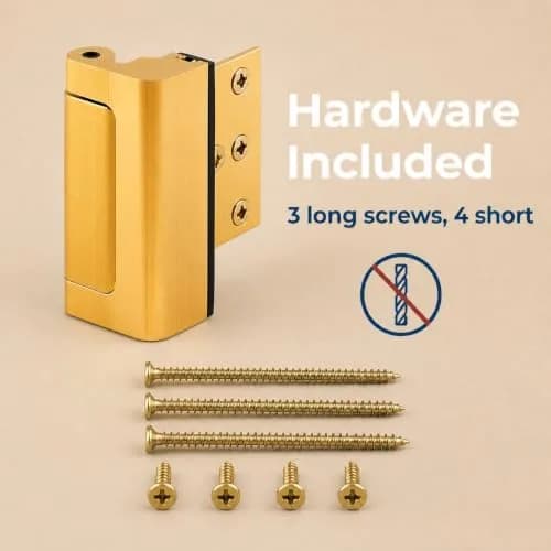 PRIME-LINE U 10826 Door Reinforcement Lock 7.6 cm (3 in.) Stop | High Security for Swing-In Doors thumbnail 5