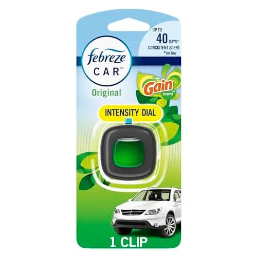 Febreze Car Vent Clip Odor Fighter 8 Count | Gain Original Scent, 0.06 Fl Oz (Pack of 8) thumbnail 1