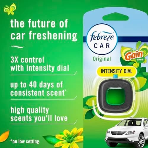 Febreze Car Vent Clip Odor Fighter 8 Count | Gain Original Scent, 0.06 Fl Oz (Pack of 8) thumbnail 2