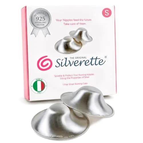 Silverette Nursing Cups Small | 925 Sterling Silver Nipple Shields for Breastfeeding thumbnail 1