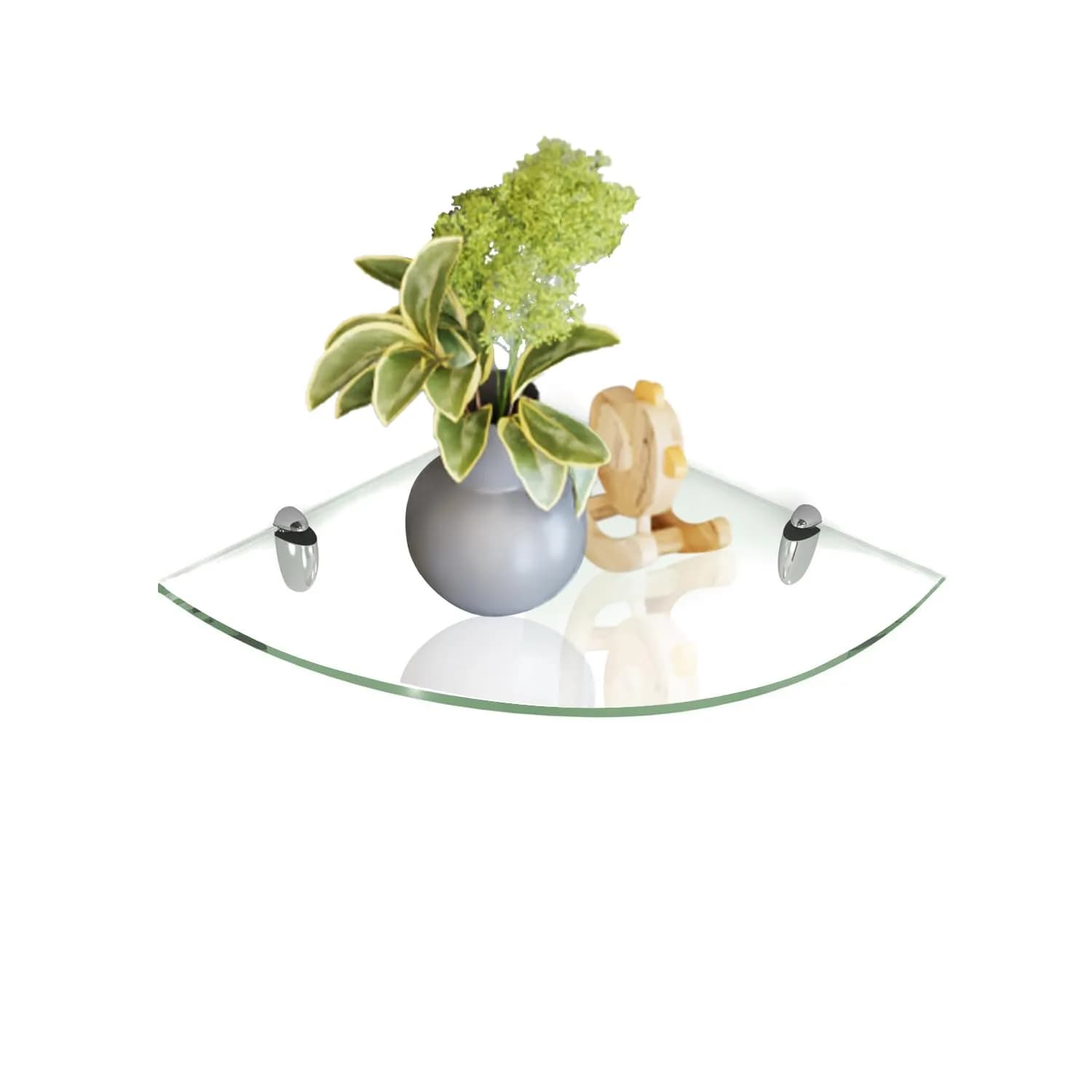 Fab Glass and Mirror Corner Glass Shelf, 6" x 6" | Tempered Clear Glass, Wall Mount - main product image