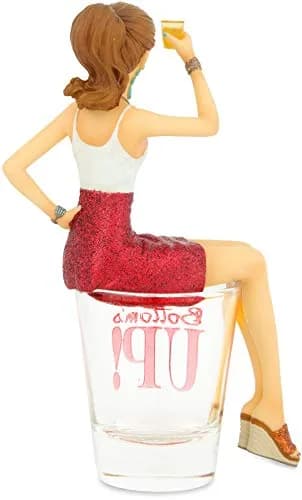 Pavilion Gift Company Hiccup Girl Shot Glass 1.5 Oz | Removable Figurine, Hand-Wash Recommended thumbnail 2
