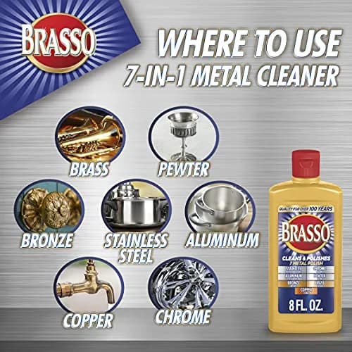 Brasso Multi-Purpose Metal Polish 235ml (8 fl oz) | Cleans & Shines Brass, Copper, Steel thumbnail 2
