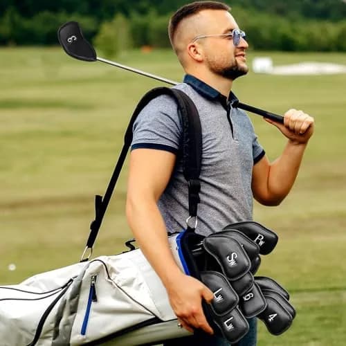 Craftsman Golf 12pcs Thick Synthetic Leather Left Handed Iron Head Covers Set | Waterproof & Oversize for All Brands thumbnail 2