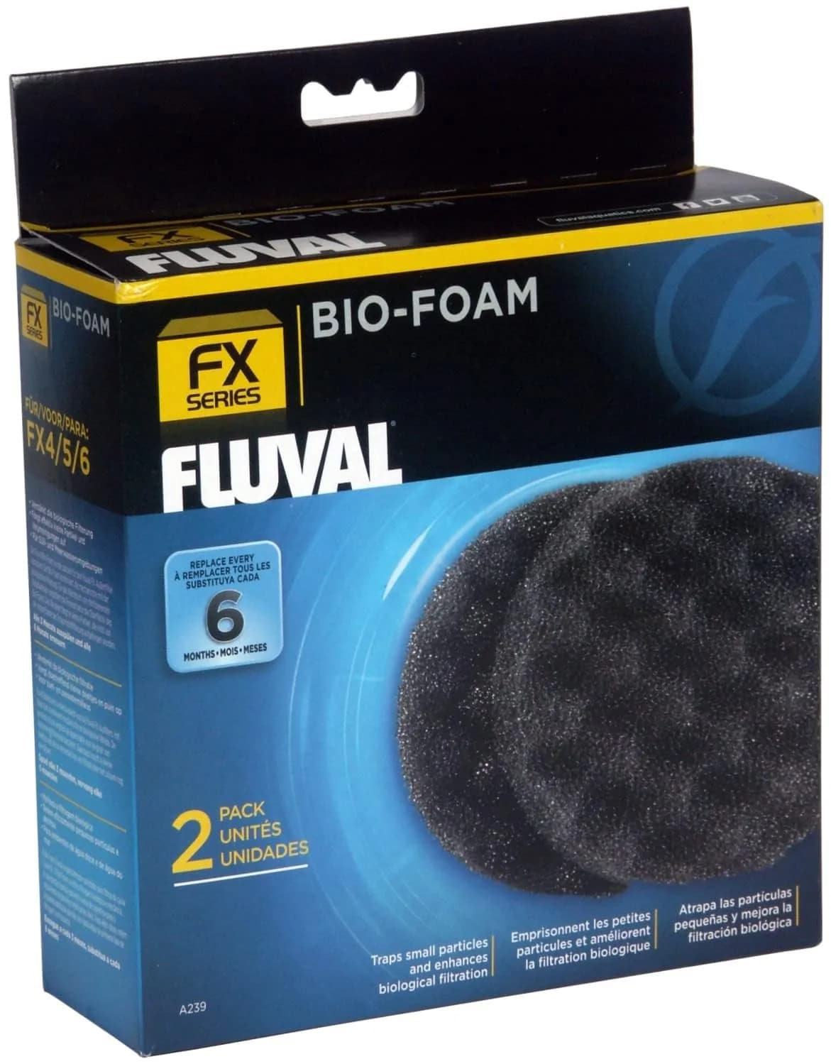 Fluval FX4/FX5/FX6 Bio-Foam Replacement Aquarium Filter Media 2-Pack | Mechanical & Biological Filtration - main product image