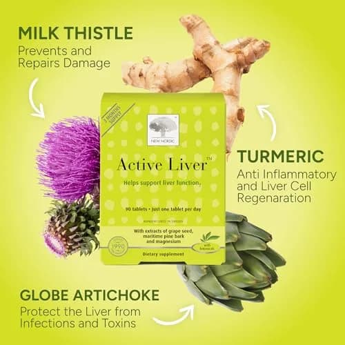 NEW NORDIC Active Liver Daily Support Supplement 30-Day Supply - 30 Tablets | Plant-Based Botanical Blend for Liver Health thumbnail 3